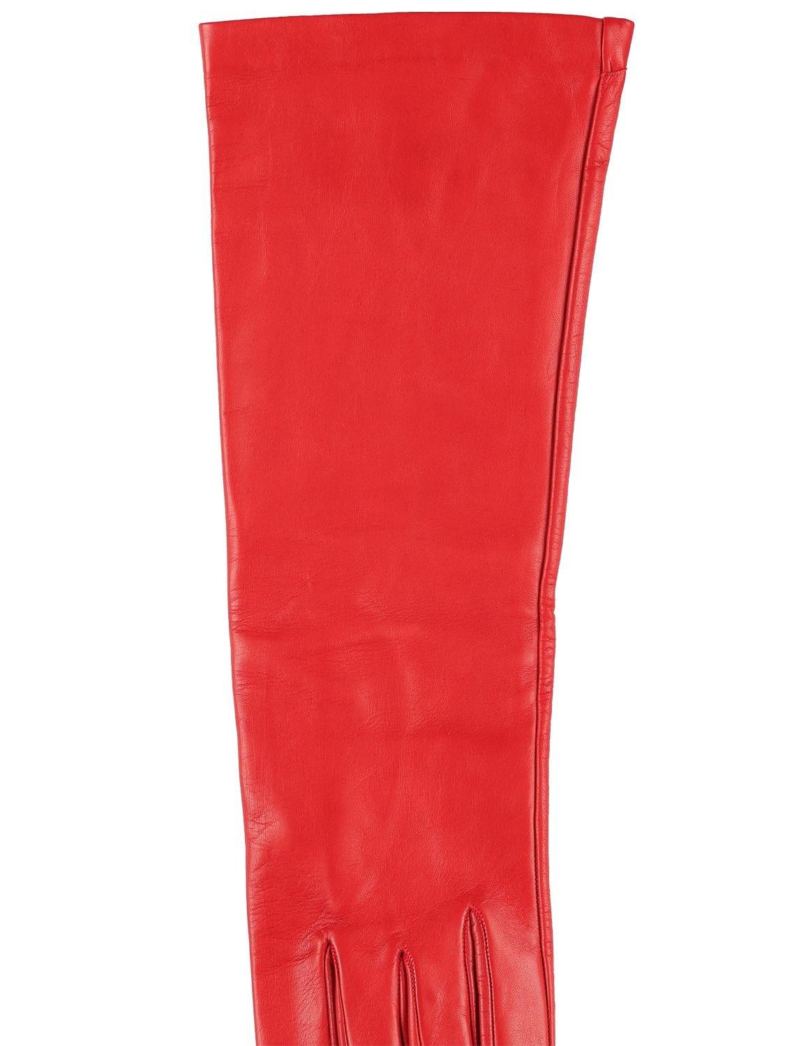 Mario Portolano Leather Gloves in Red | Lyst