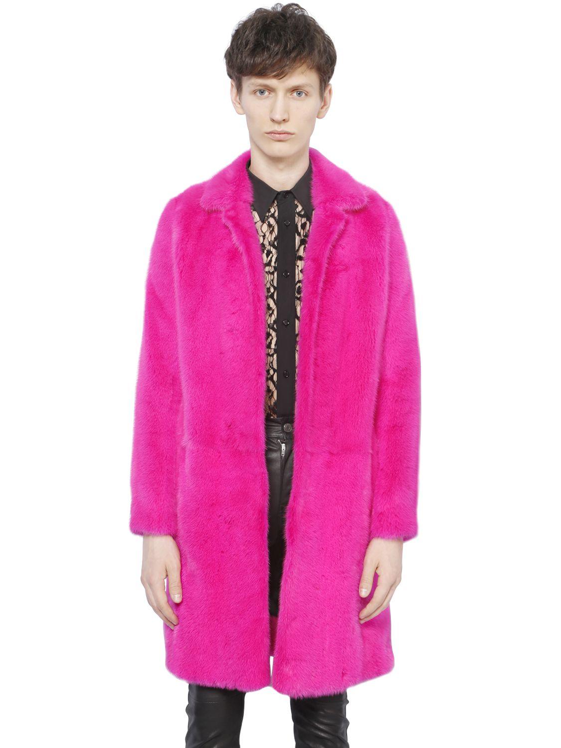 Pink Fox Coat 4321 – MARC KAUFMAN FURS Pink fur coat Winter Warm Overcoat L...