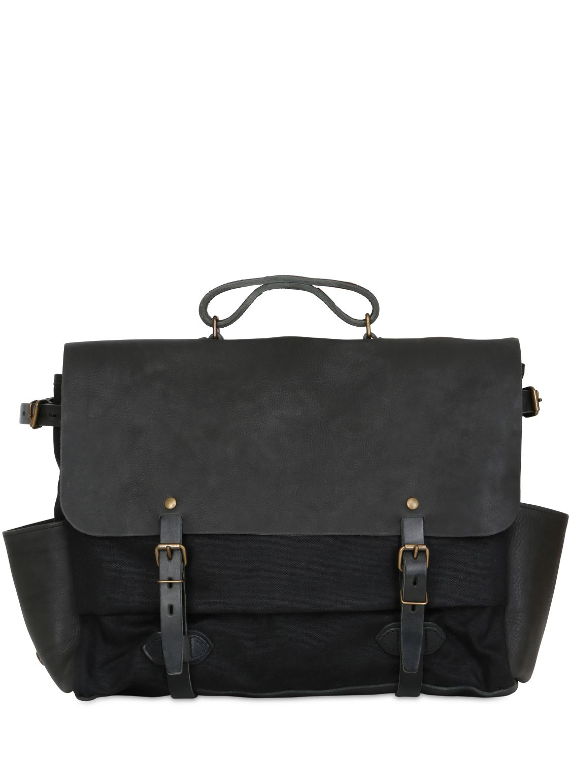 Lyst - Bleu De Chauffe Irving Handmade Leather Business Bag in Black for Men