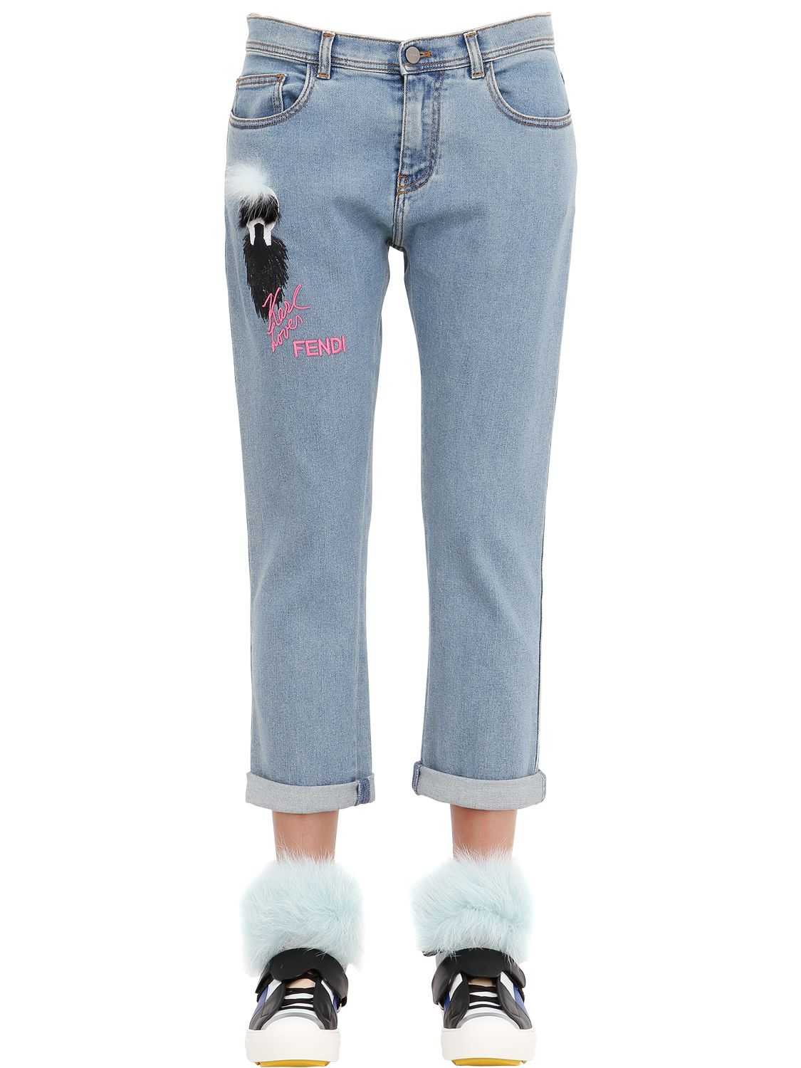 fendi monster jeans