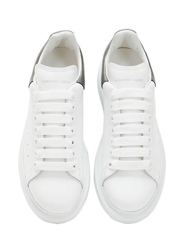 alexander mcqueen metallic leather sneakers