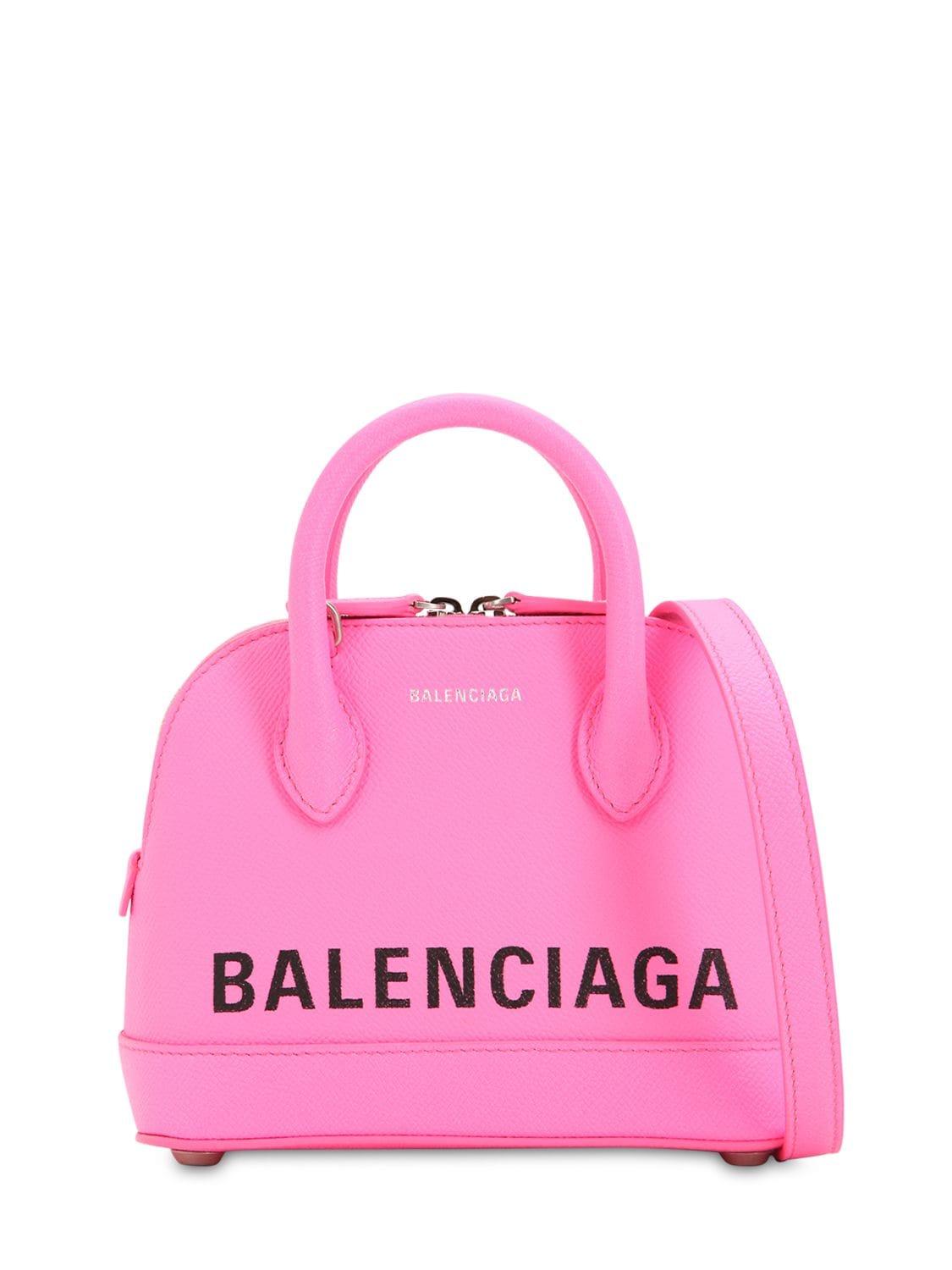 Balenciaga Ville Xxs Aj Top-handle Bag With Logo in Pink | Lyst