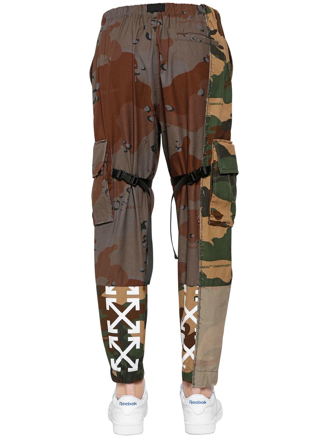 Off-White c/o Virgil Abloh Reconstructed Camo Cotton Cargo Pants in Brown  for Men - Lyst