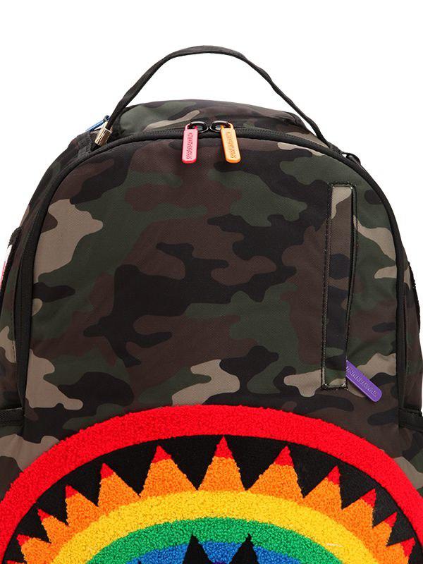 Sprayground camo hotsell chenille shark backpack