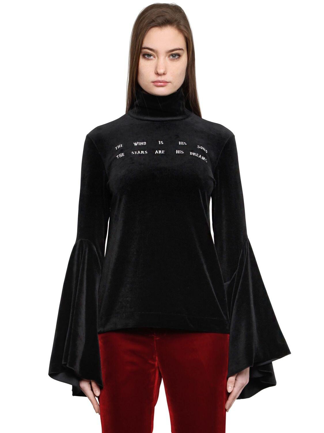 velvet turtleneck top