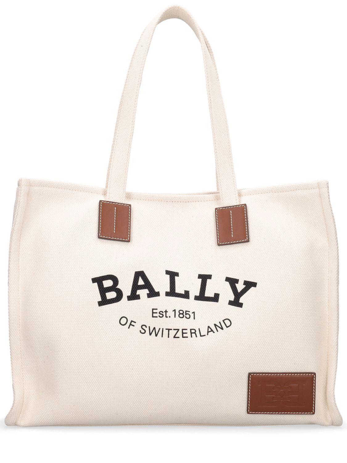 Bally Crystalia Canvas Tote Bag in Natural Lyst