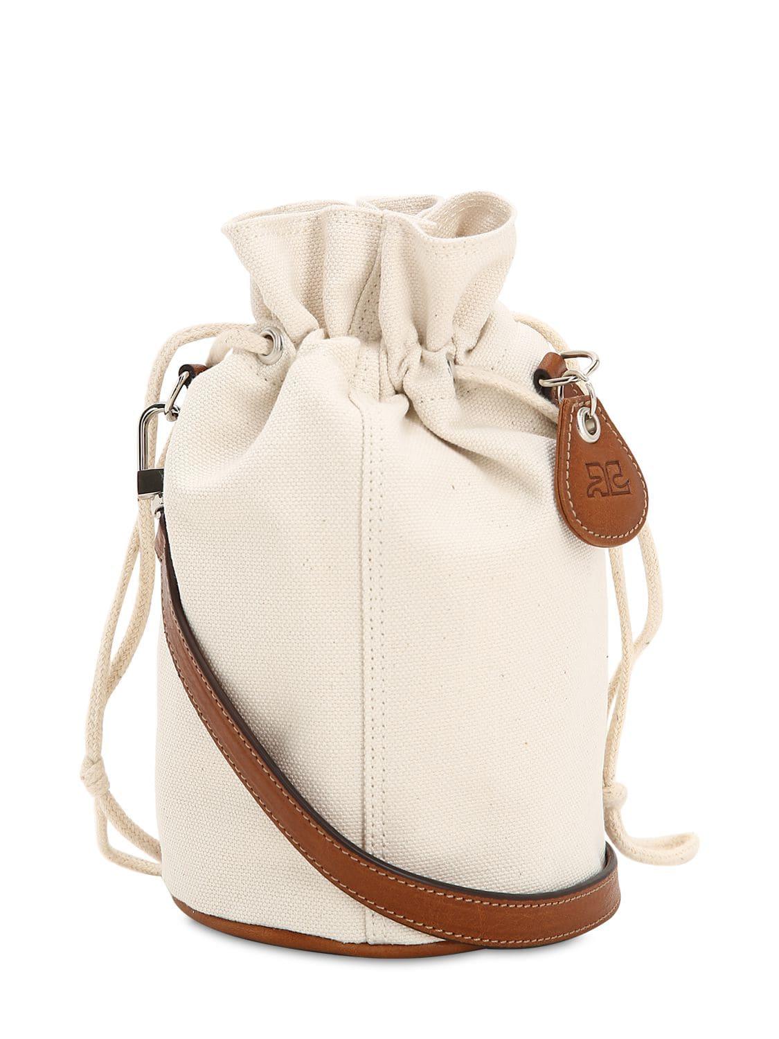 Courreges Mini Iconic Cotton Canvas Shoulder Bag in Natural Lyst