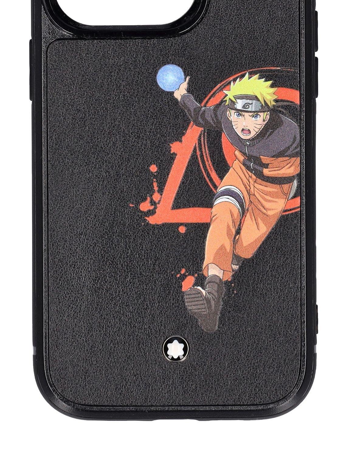 Montblanc Mst Naruto Leather Iphone 14 Pro Cover in Black