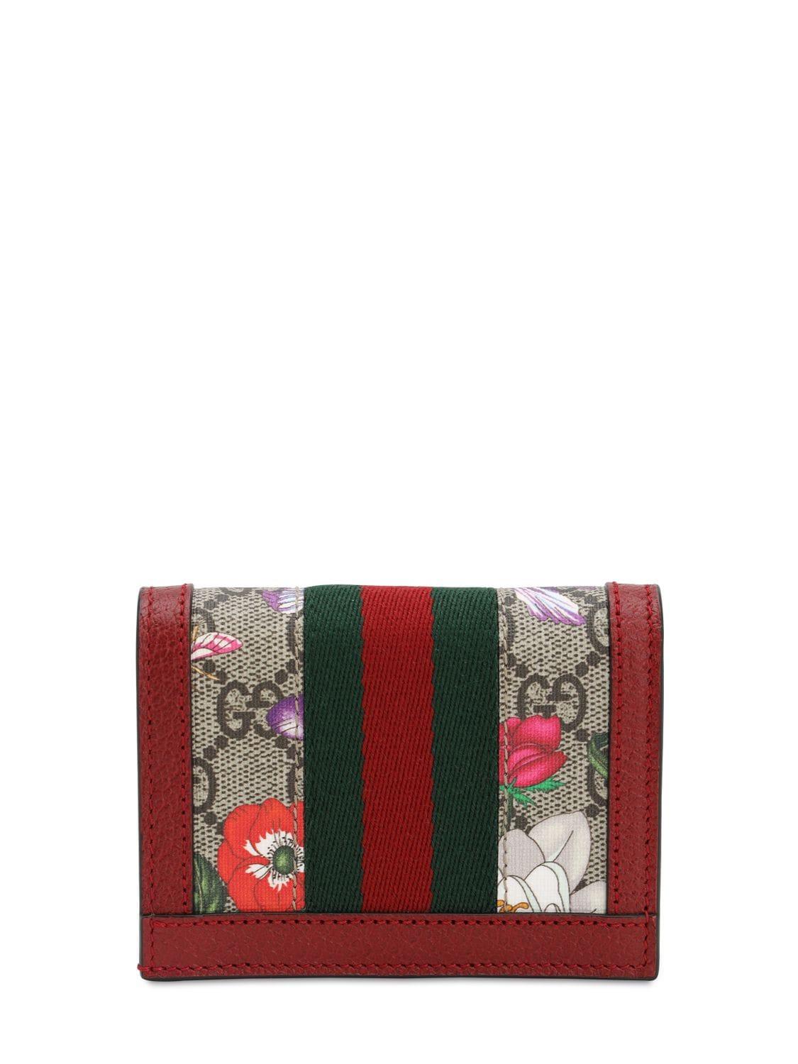 Gucci Leder Portemonnaie mit Blumen-Print in Rot | Lyst CH