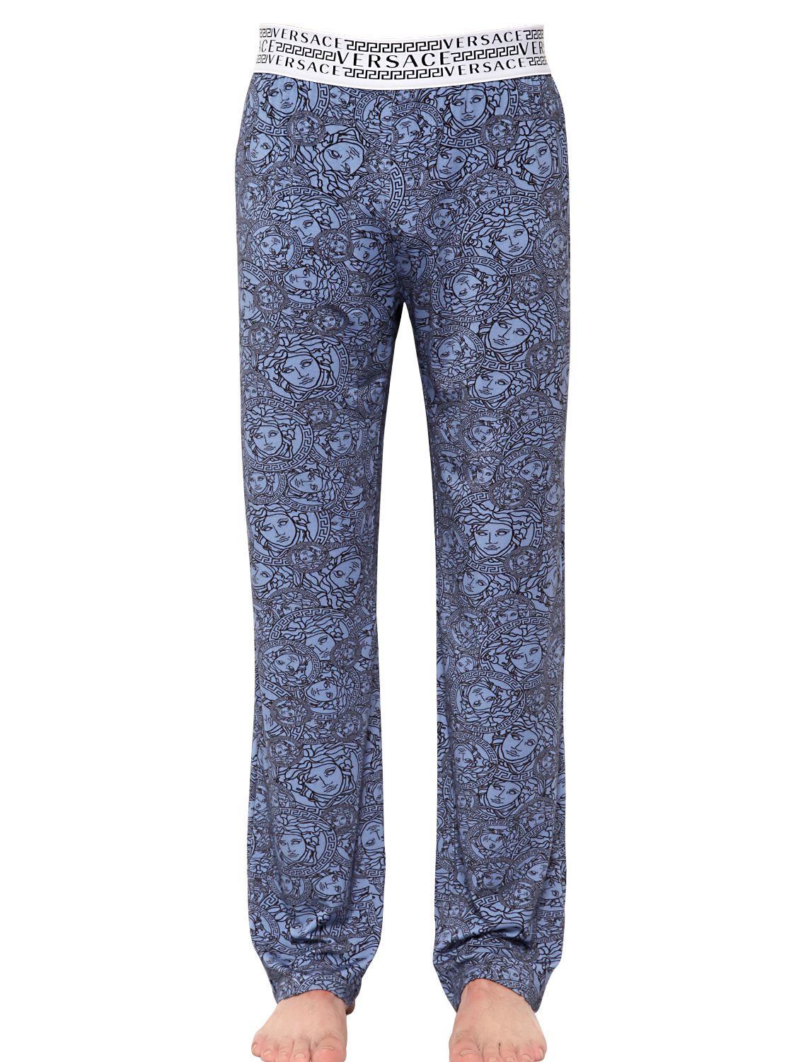 Versace Synthetic Olympus Stretch Viscose Jersey Pajamas in Blue for ...