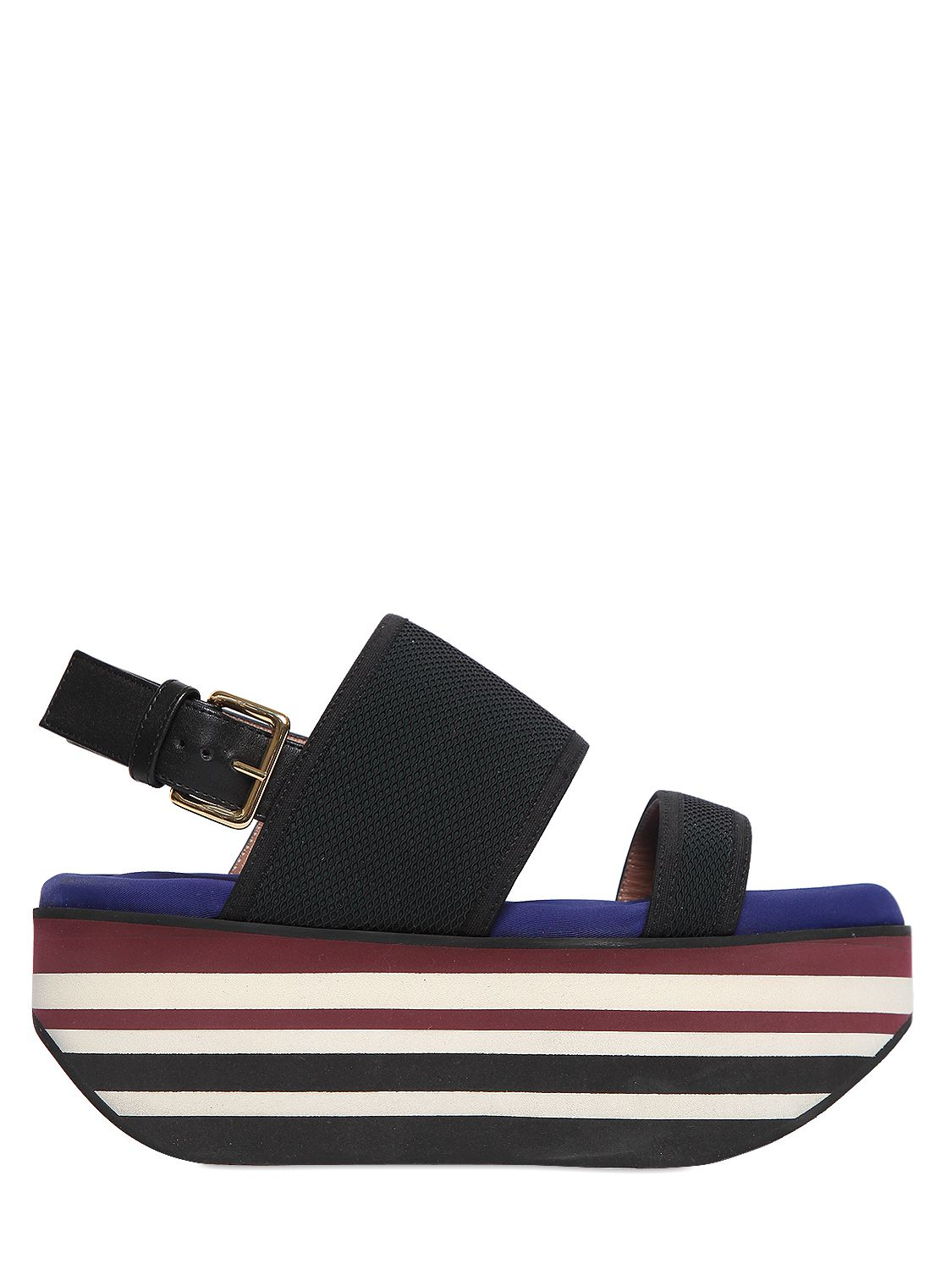 striped platform sandals