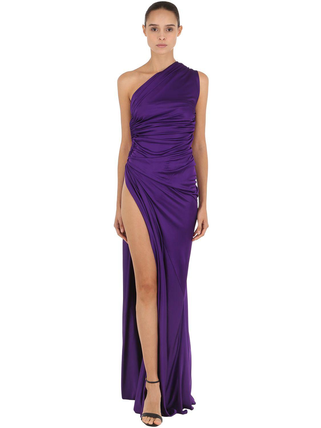 roberto cavalli purple dress