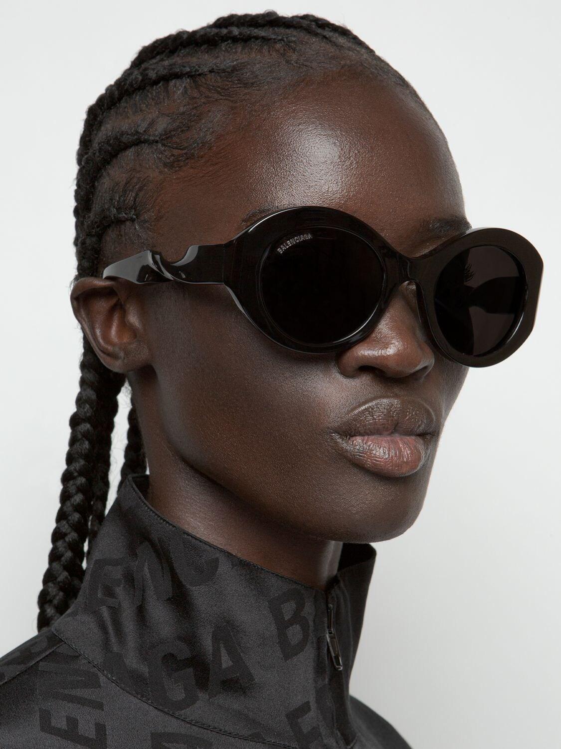 Balenciaga Twist Round 0208s Sunglasses in Black | Lyst UK