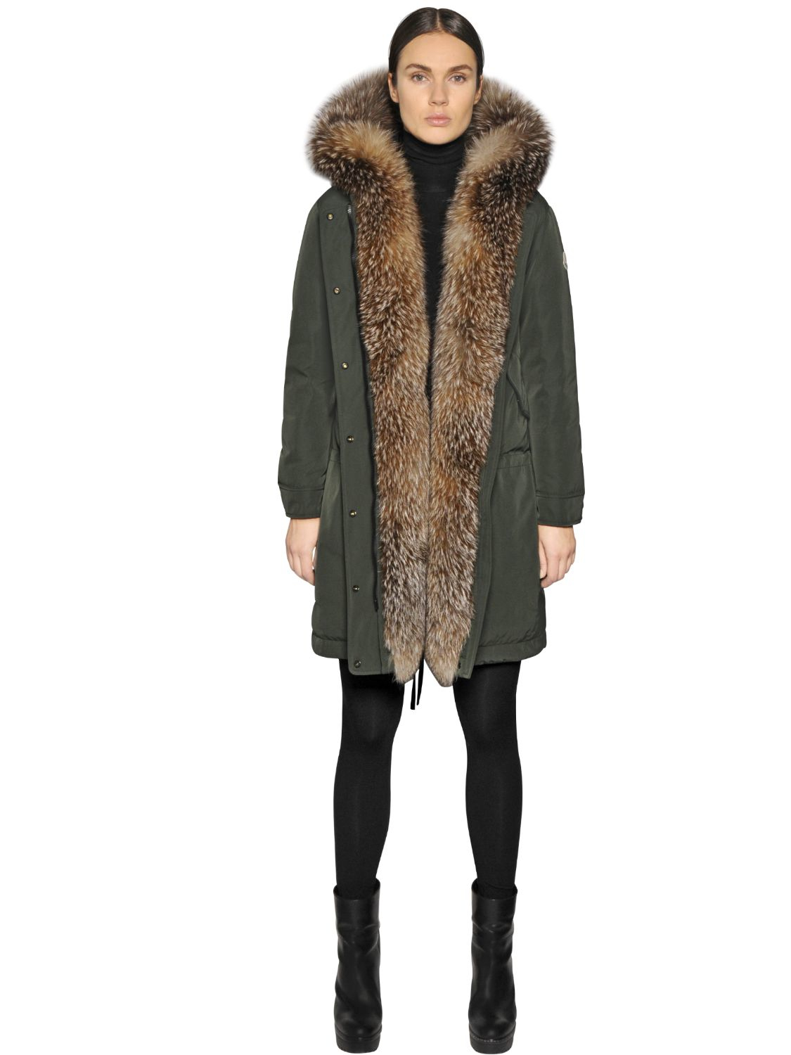 Veronika Nylon Parka W/ Fox Fur Trim 