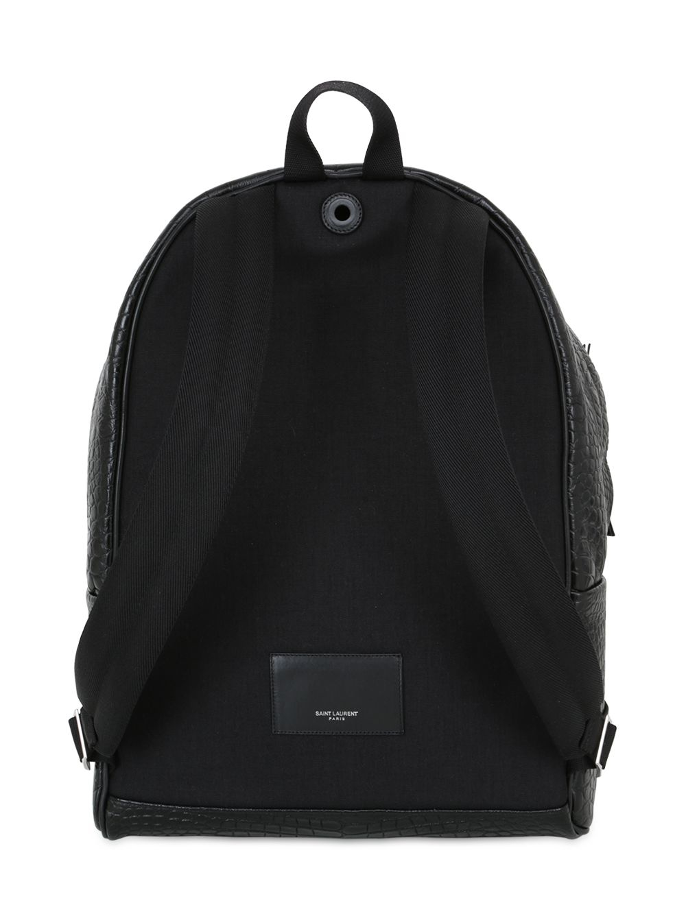 Lyst - Saint Laurent Croc Embossed Leather Backpack in Black for Men