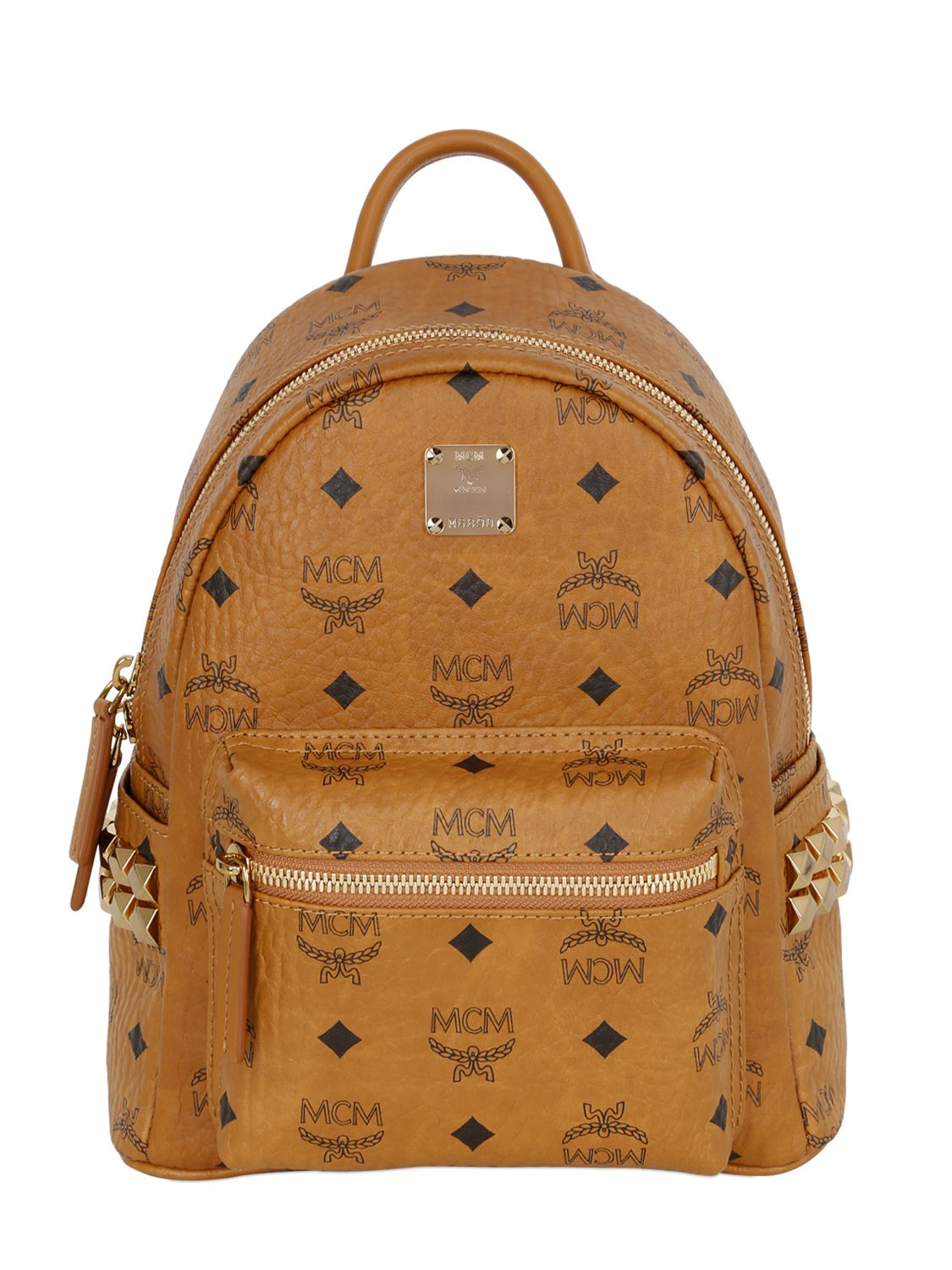 Mcm Mini Stark Faux Leather Backpack in Multicolor (TAN) | Lyst