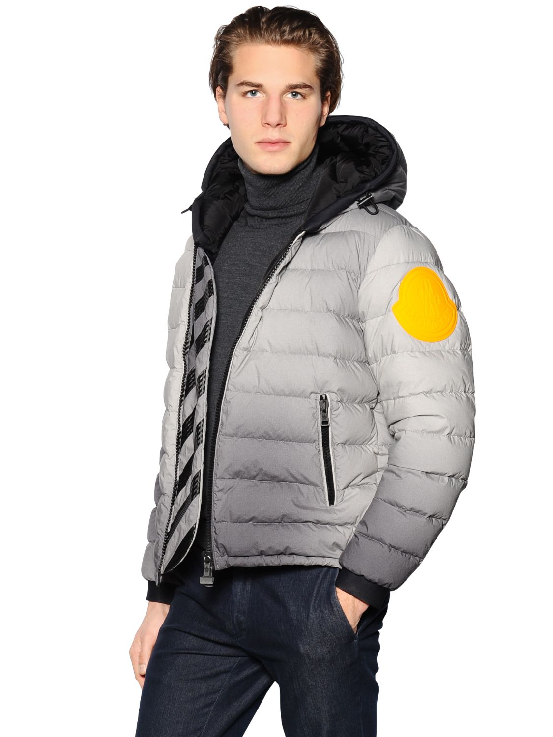 Moncler Synthetic Off-white Nylon Dinard Down Jacket in Grey (Gray) for Men  - Lyst
