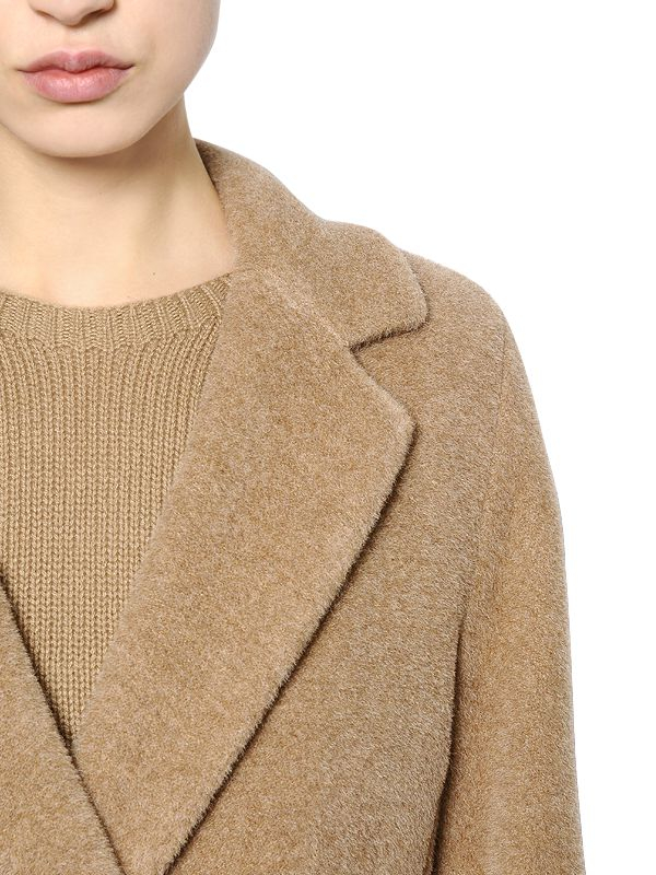 Max Mara Double Breasted Alpaca & Wool Coat in Camel (Natural) - Lyst