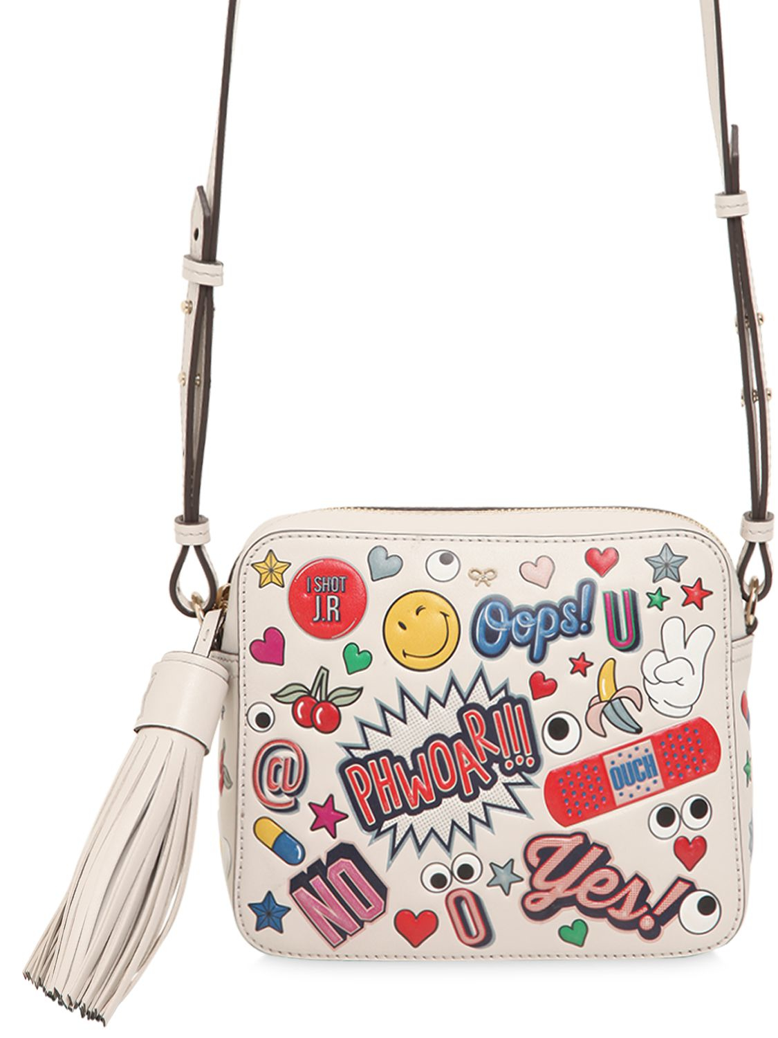 Anya Hindmarch Stickers Embossed Leather Shoulder Bag - Lyst