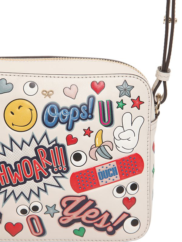 Anya Hindmarch Stickers Embossed Leather Shoulder Bag Lyst