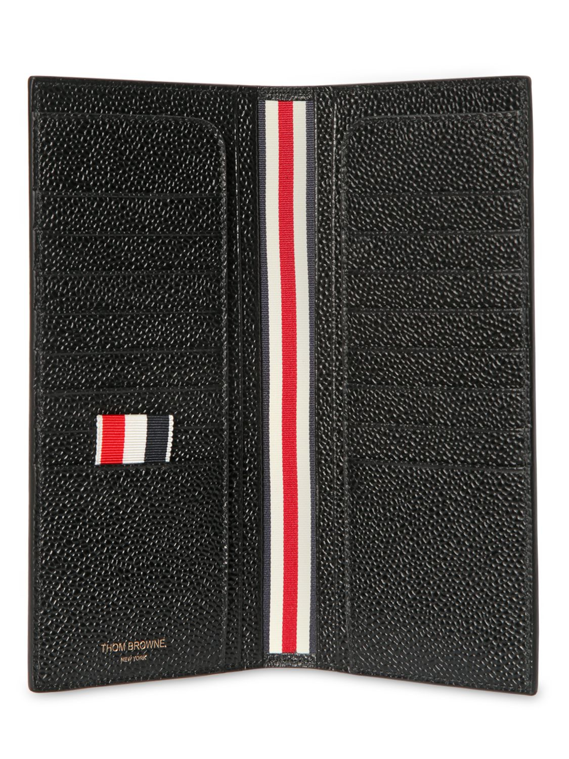 Thom Browne Pebbled Leather Vertical Wallet in Black for Men - Lyst