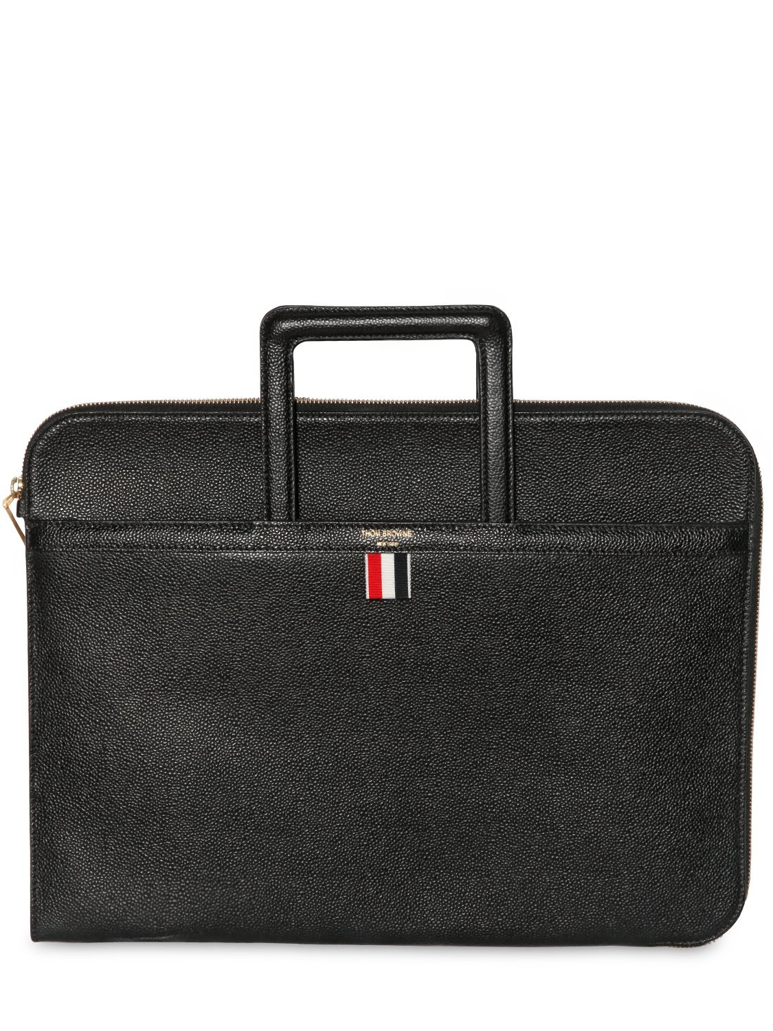 Thom browne Pebbled Leather Slim Briefcase in Black for Men | Lyst