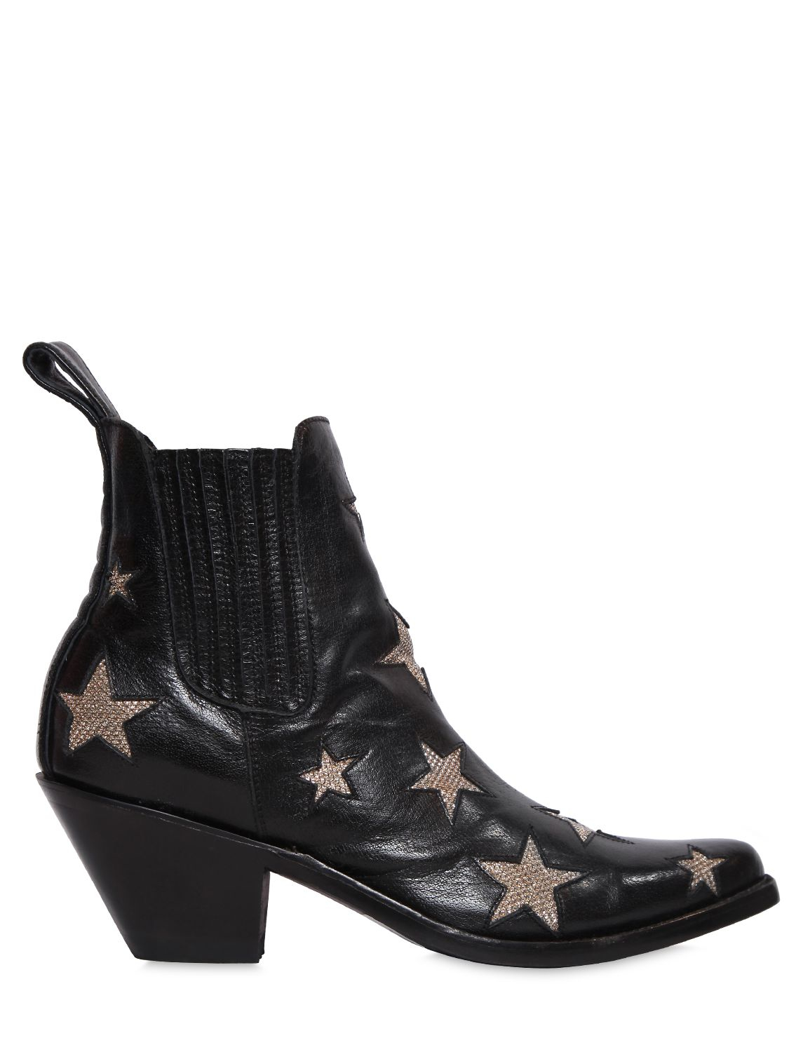 black boots with gold stars