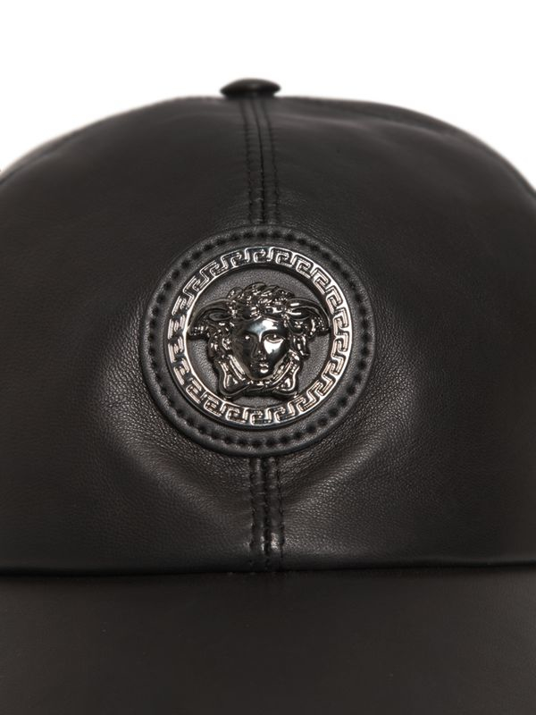 Versace Medusa Leather Baseball Hat in Black for Men Lyst