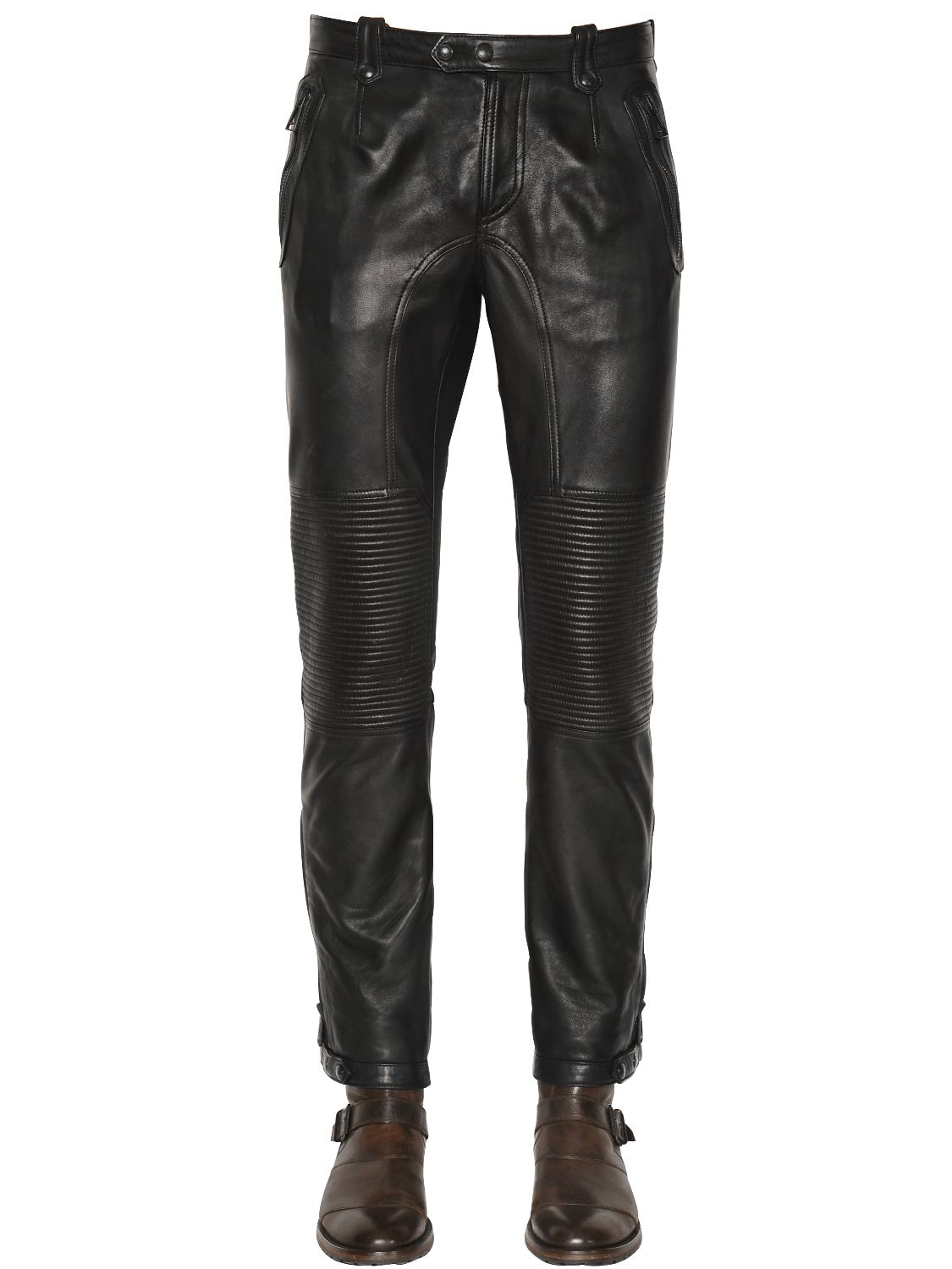 Belstaff Telford Smooth Leather Biker Pants in Black for Men - Save 28% ...