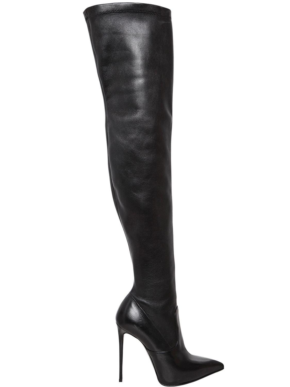 Le Silla 110mm Stretch Leather Boots in Black - Lyst
