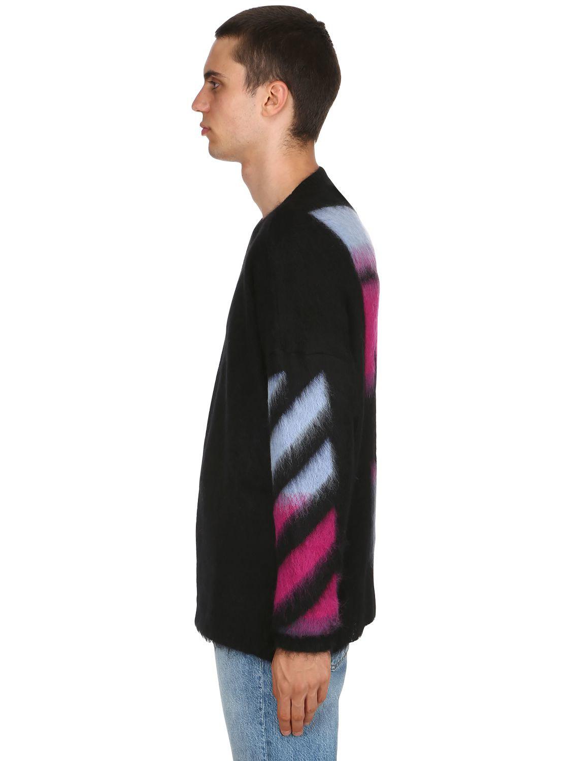 Off-White c/o Virgil Oversized Arrows Mohair Blend Sweater in Black for - Lyst