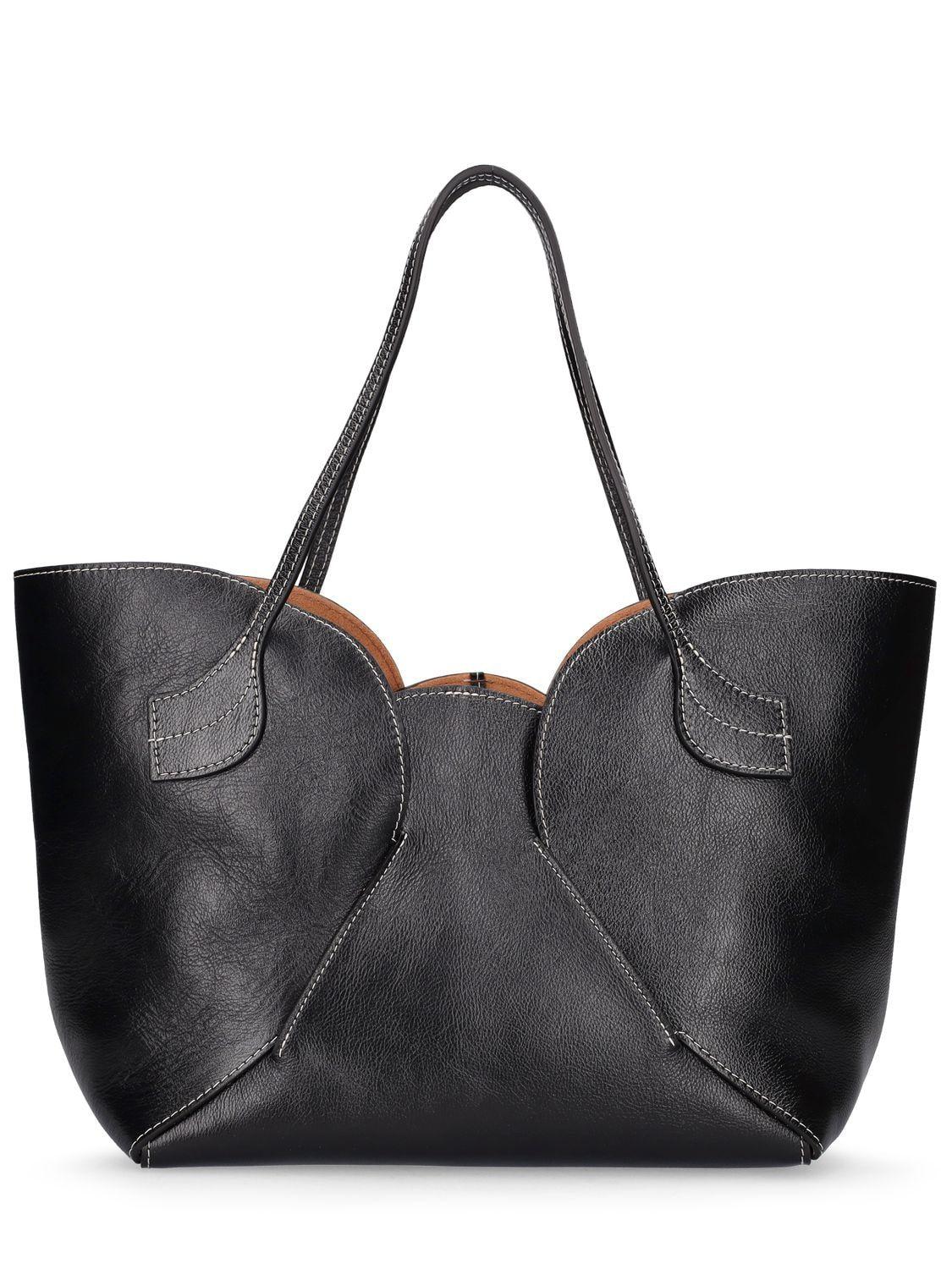 Hereu Sepal Leather Shoulder Bag in Black Lyst