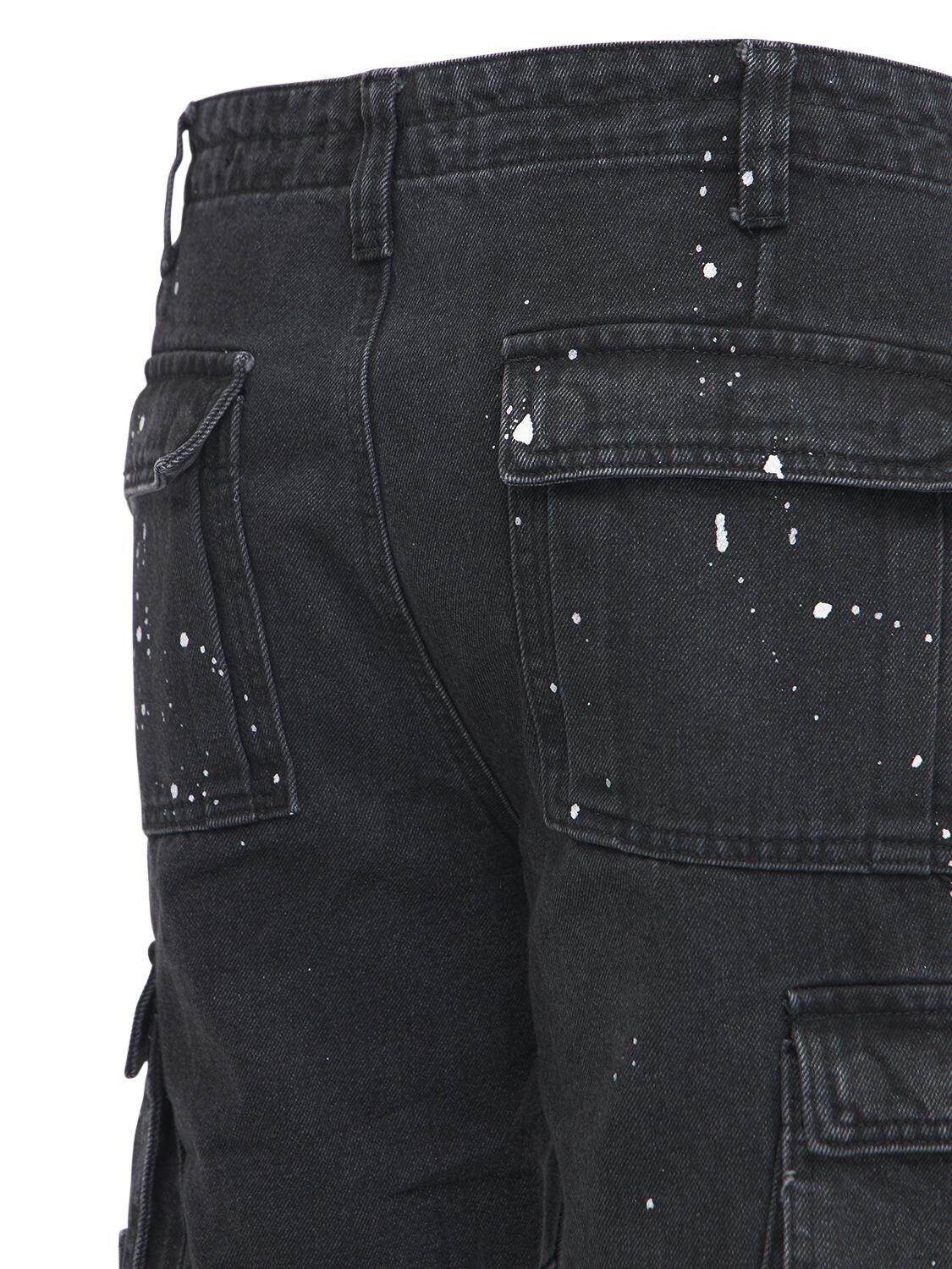 Jaded London Paint Splatter Paneled Cargo Pants in Black for Men 