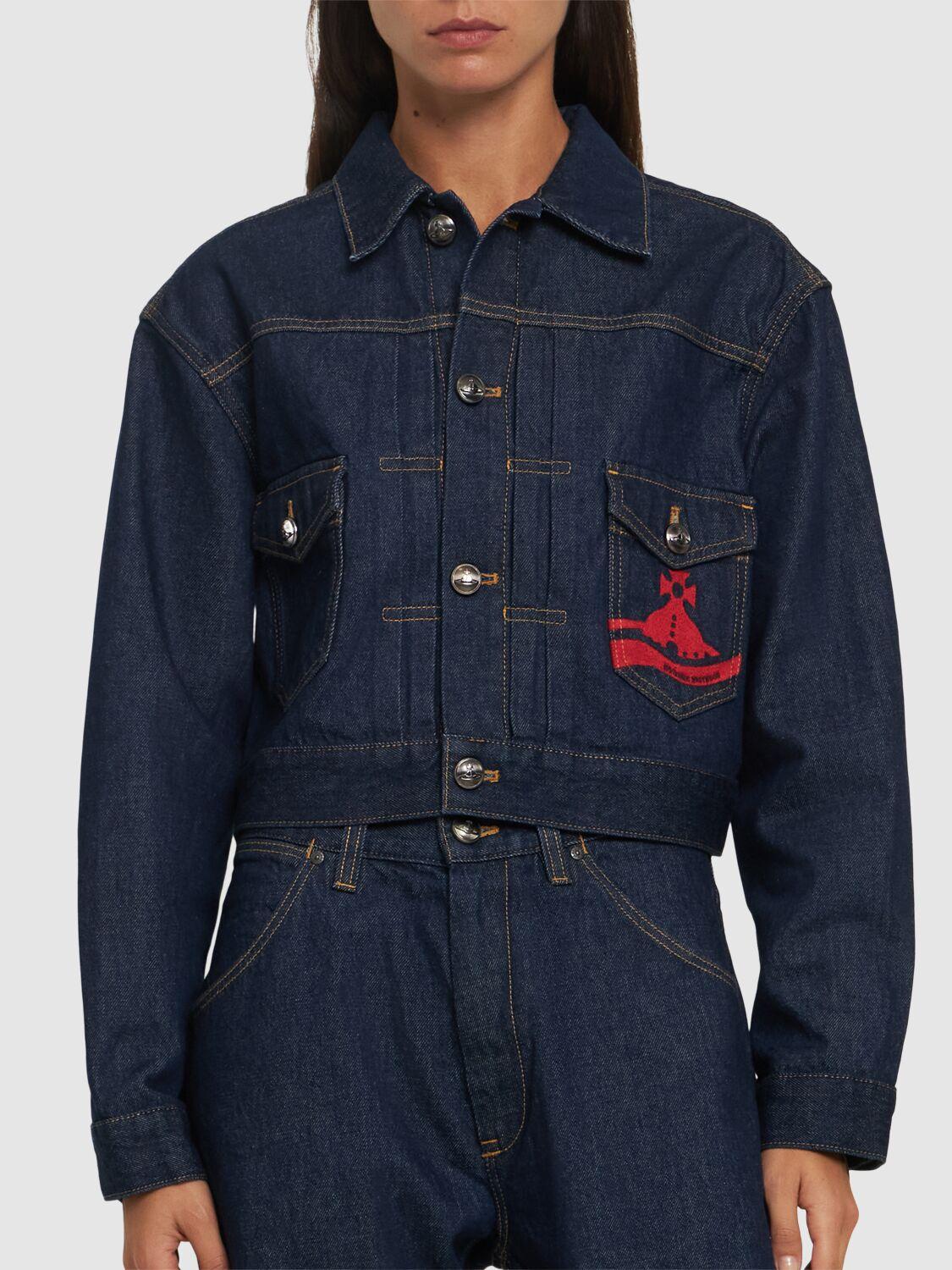 ジャケット Vivienne Westwood CROPPED MARLENE DENIM JACKET Vivienne Westwood Cropped Marlene Denim Jacket in Brown for
