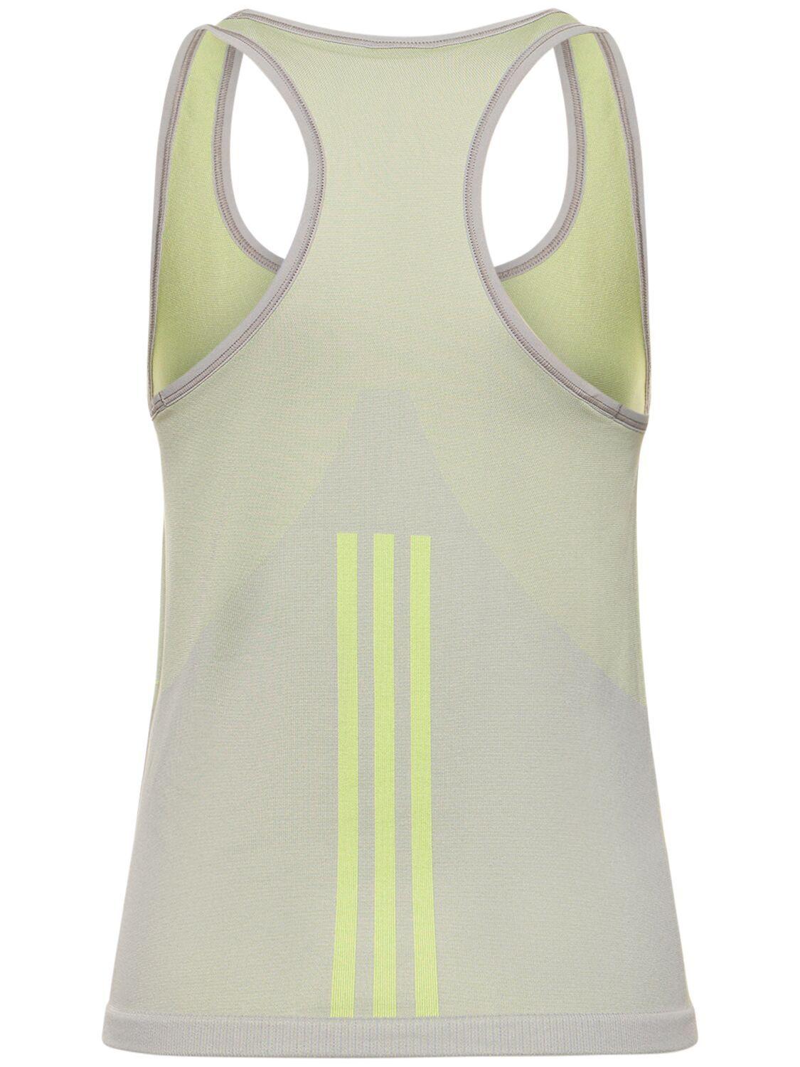adidas Originals Seamless Square Neck Tank Top in Green | Lyst