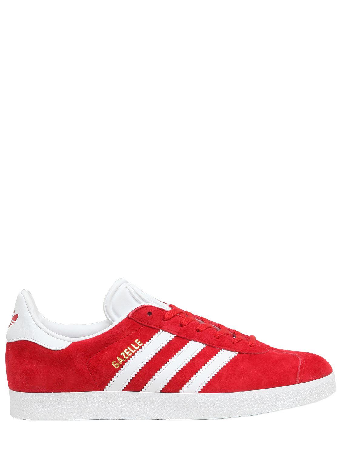 adidas originals red suede gazelle sneakers