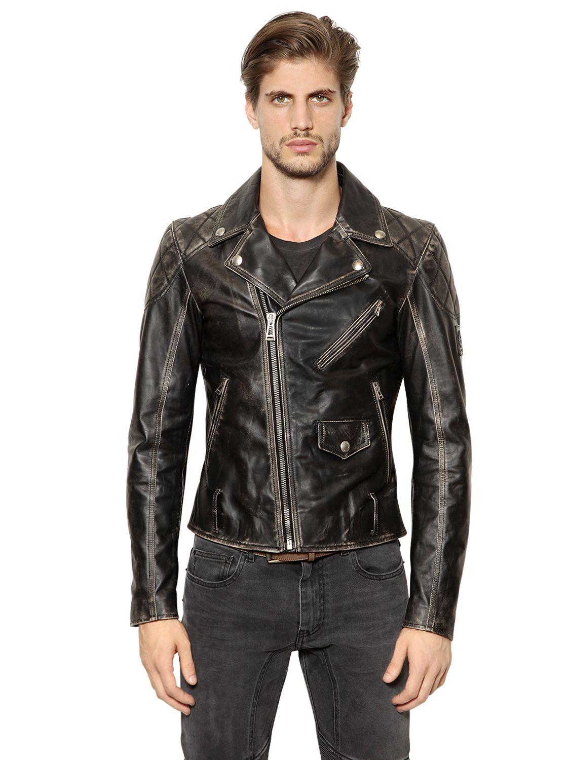 Men S Belstaff Leather Jackets From 595 Lyst Belstaff Arlingham Washed Leather Biker Jacket Lyst