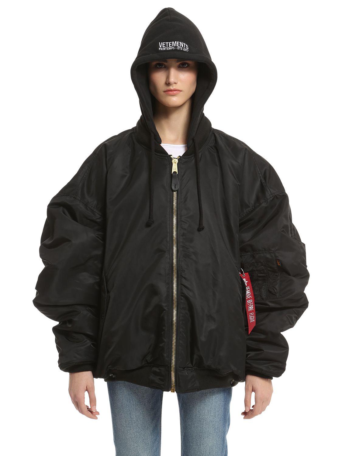 Vetements Alpha Oversize Reversible Bomber Jacket in Black Lyst