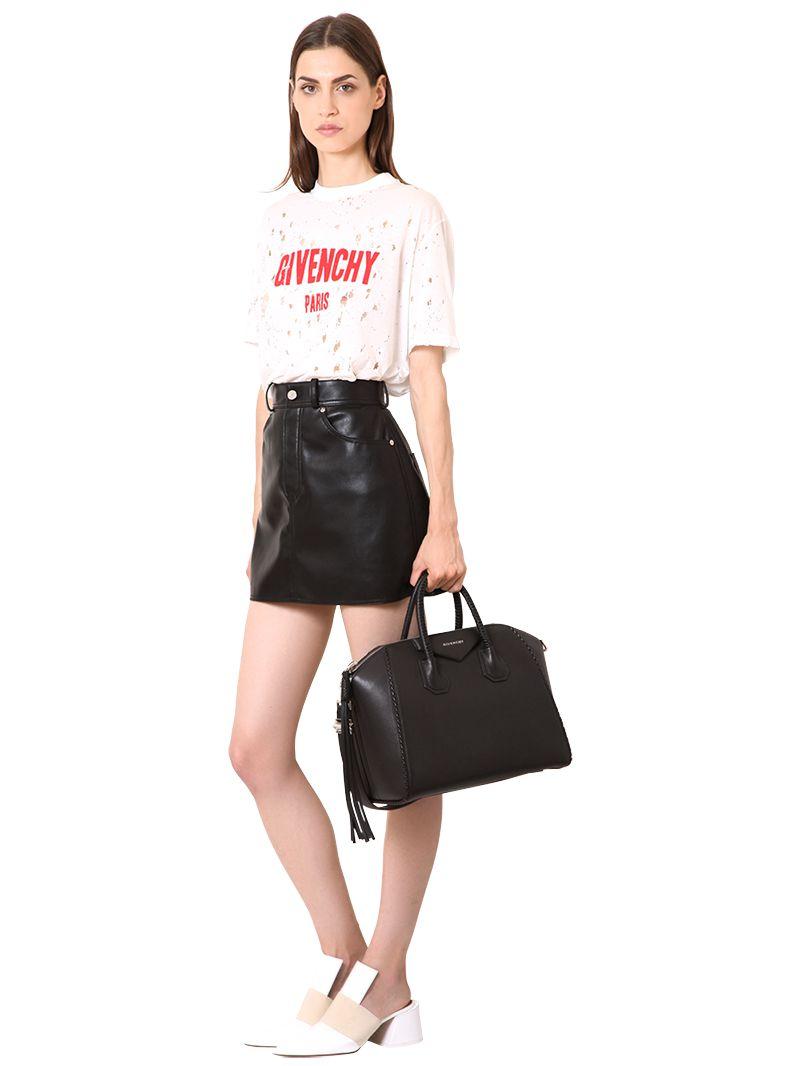 Antigona Medium Leather Tote in Black - Givenchy