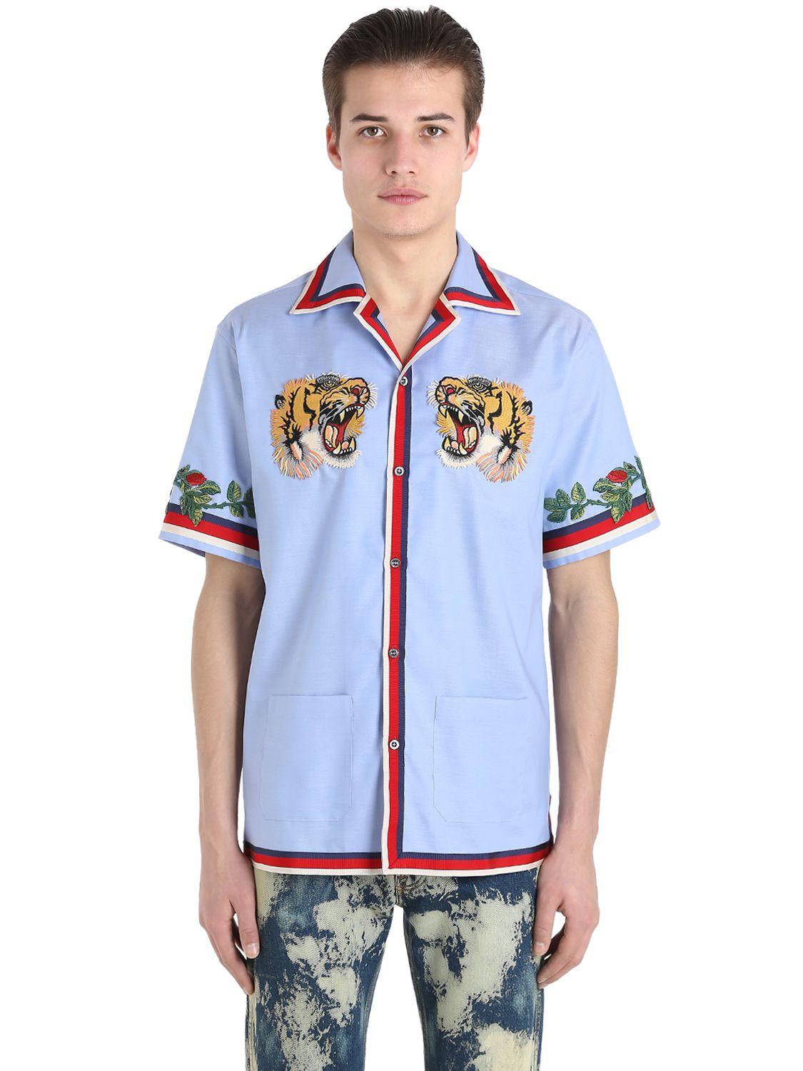gucci blue tiger shirt