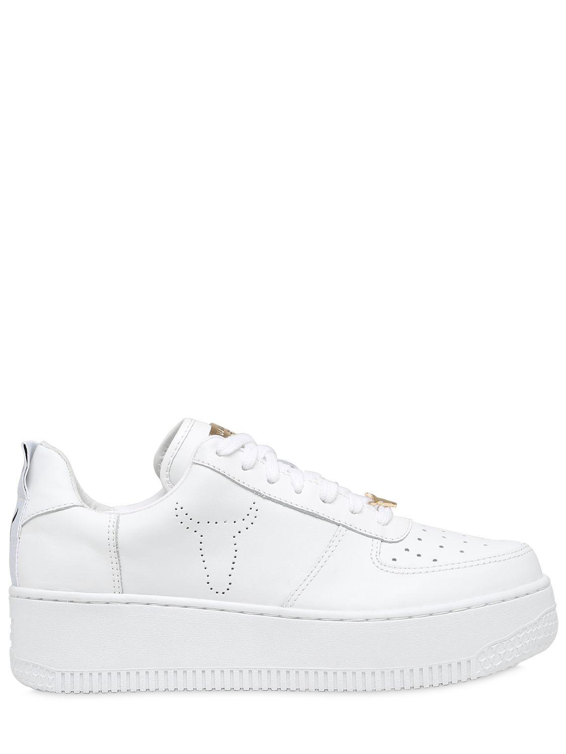 Windsor Smith 50mm Racer Leather Sneakers in White - Lyst