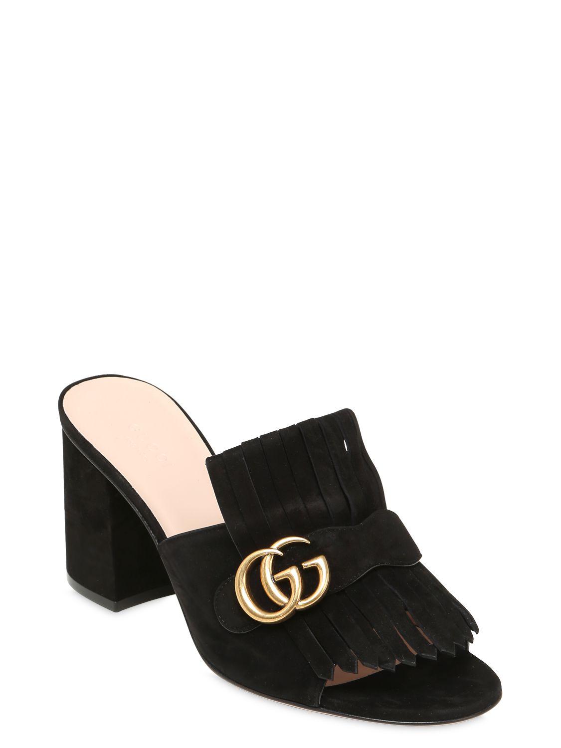 gucci marmont mid heel slide