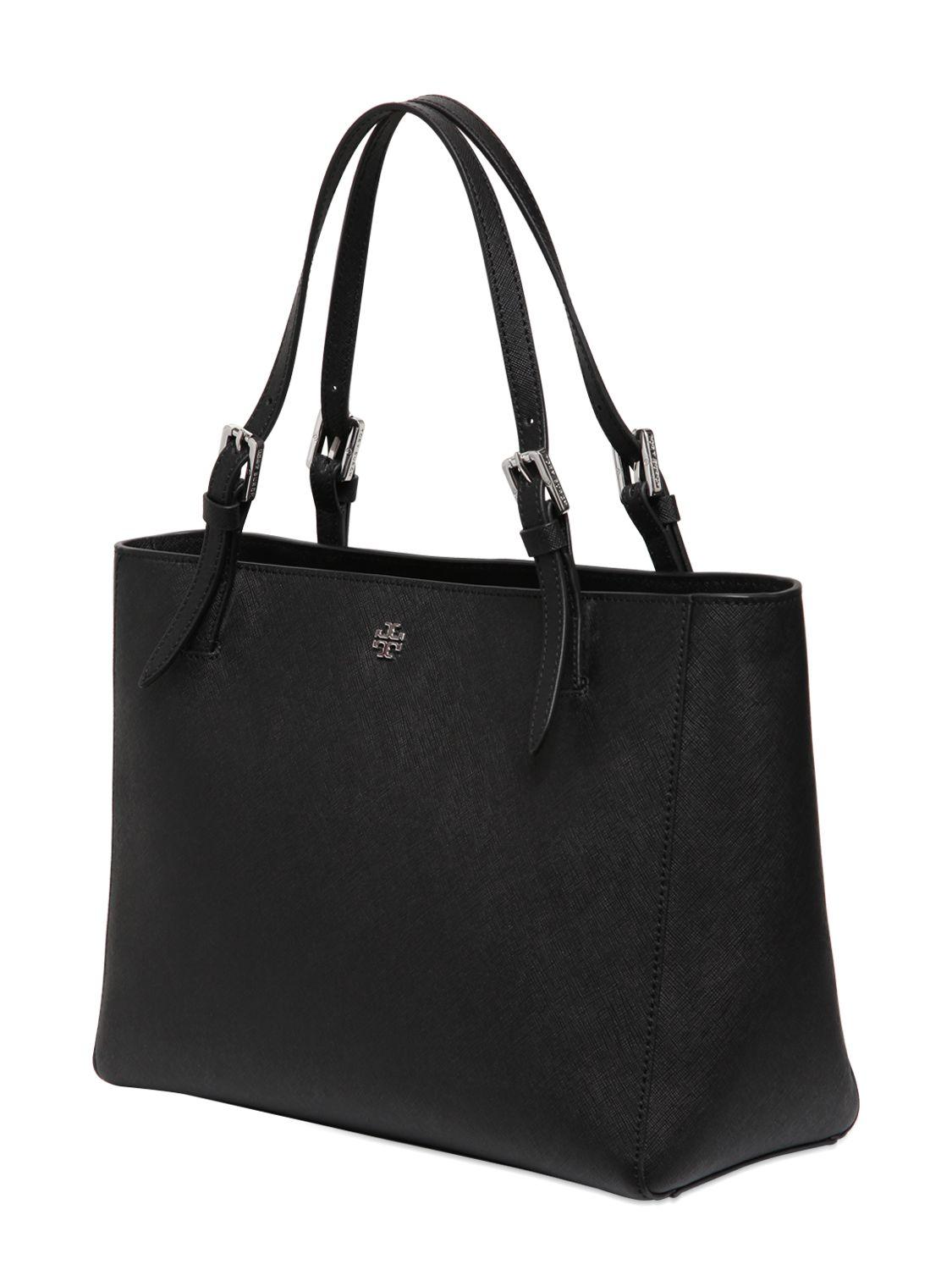 Tory Burch Large York Saffiano Leather Tote Bag in Black Lyst
