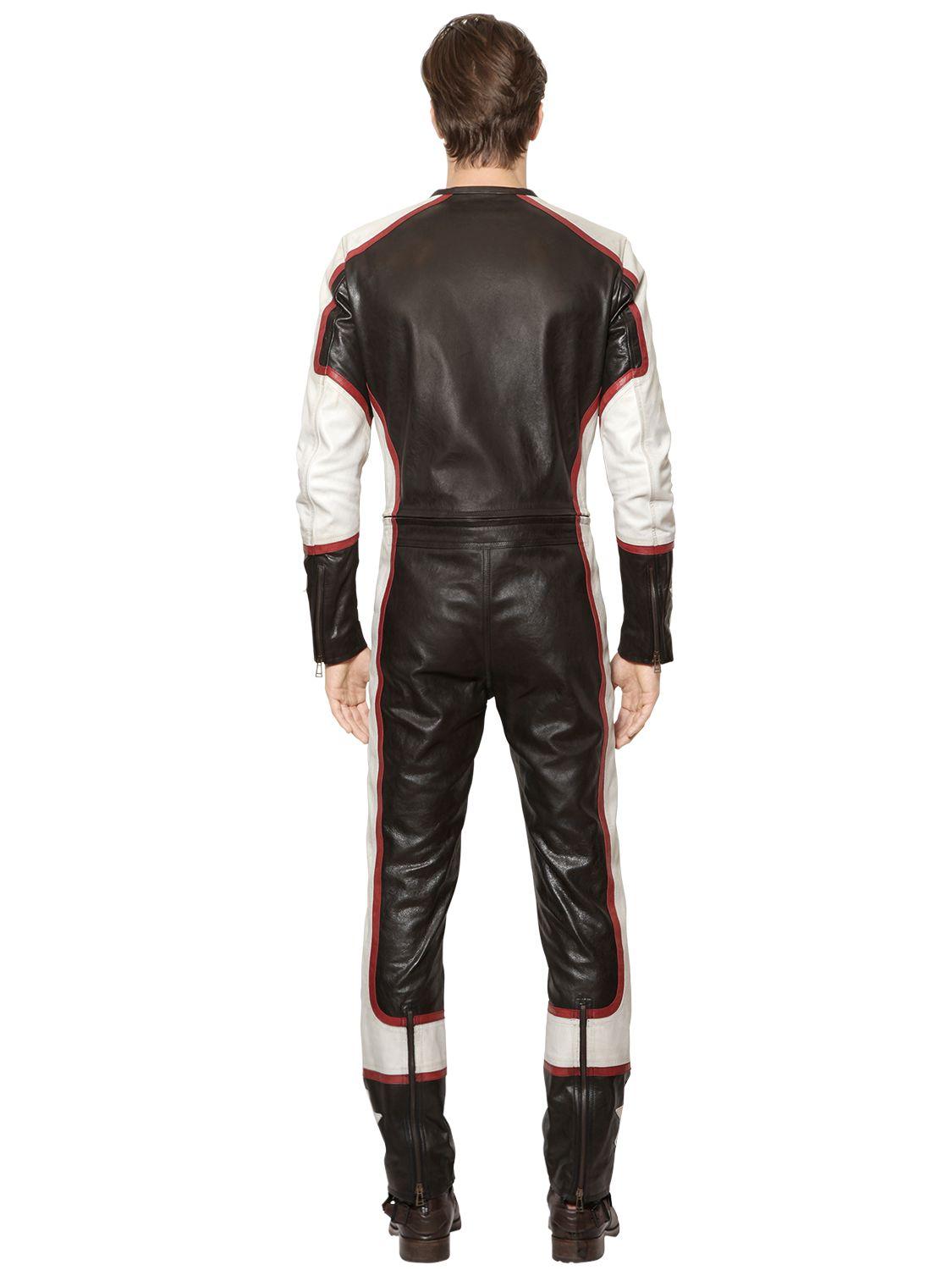 Lyst Belstaff Guildhall Leather Racing Jumpsuit in Black for Men