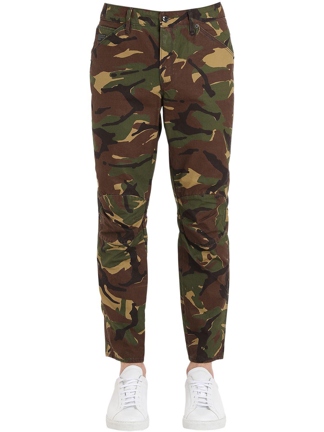 G-Star RAW Denim 5622 Elwood Woodland Camouflage Jeans in Army Camo ...