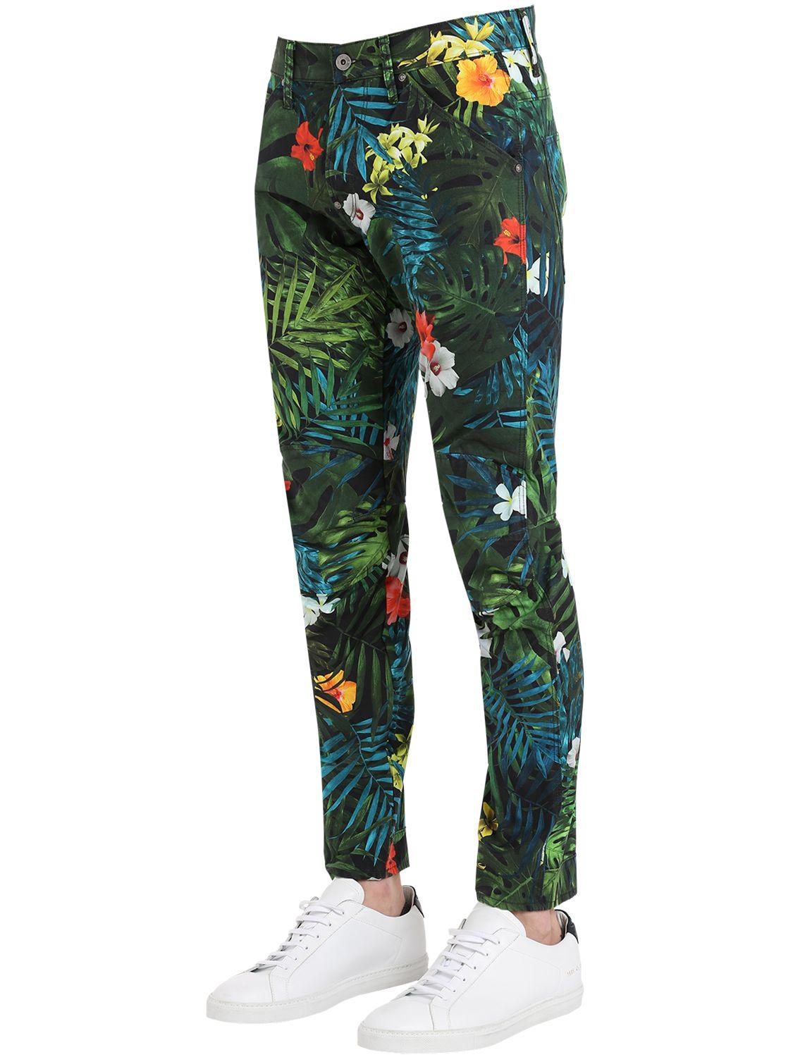 G-Star RAW Denim 5622 Elwood Aloha Print Jeans in Green for Men - Lyst