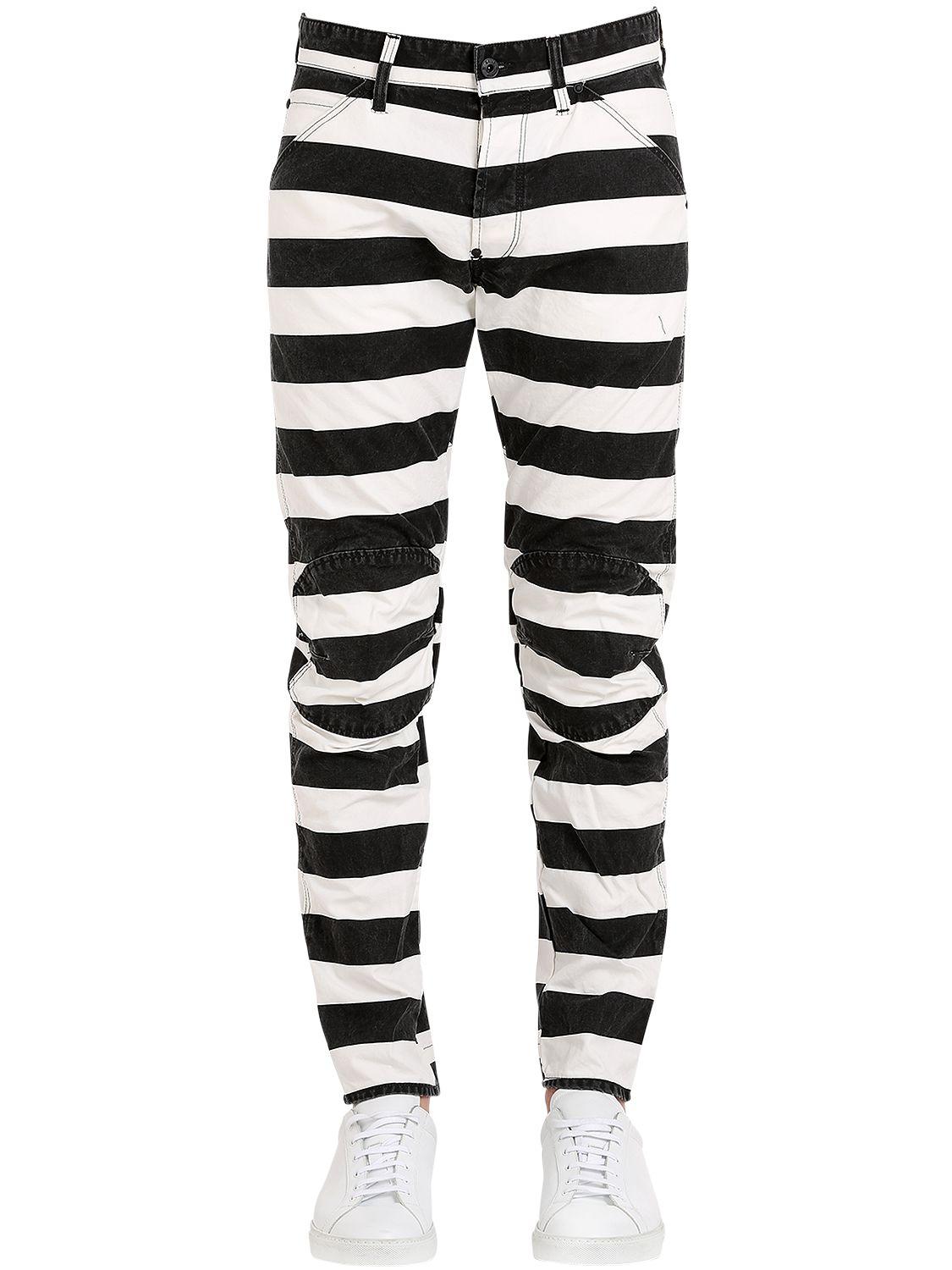 G-Star RAW 5622 Elwood Prison Stripe Jeans in Black for Men | Lyst
