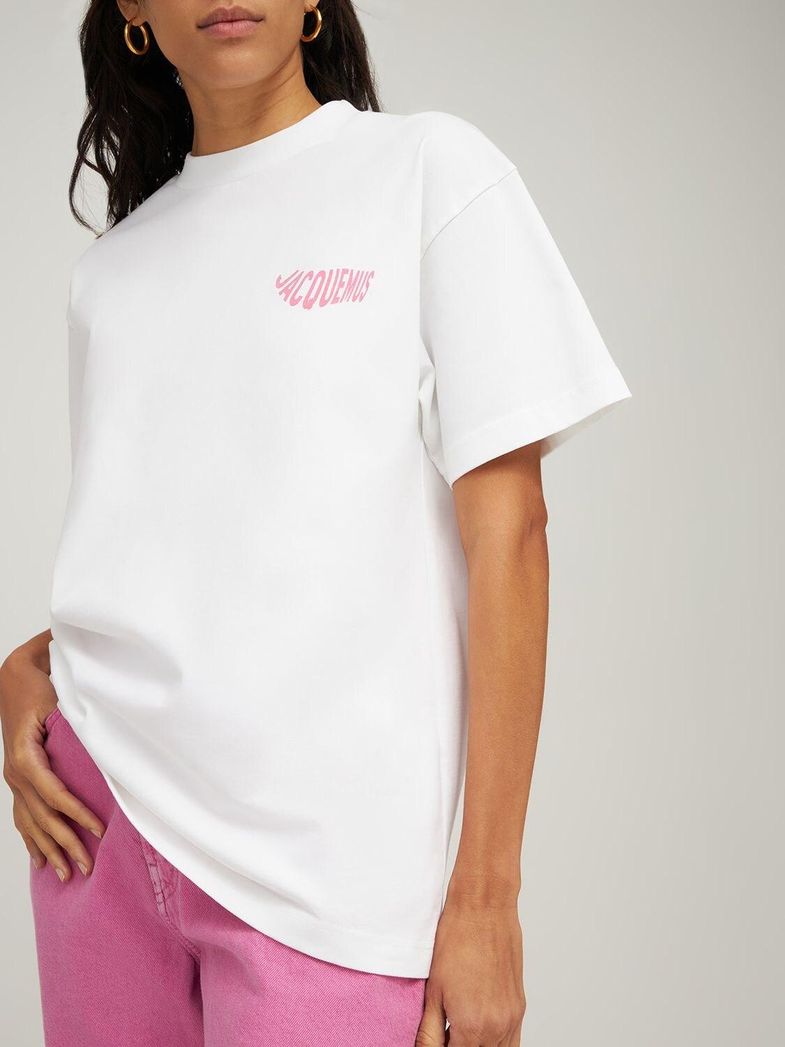 Top Le T-shirt Vague In Jersey Di Cotone di Jacquemus in Bianco | Lyst