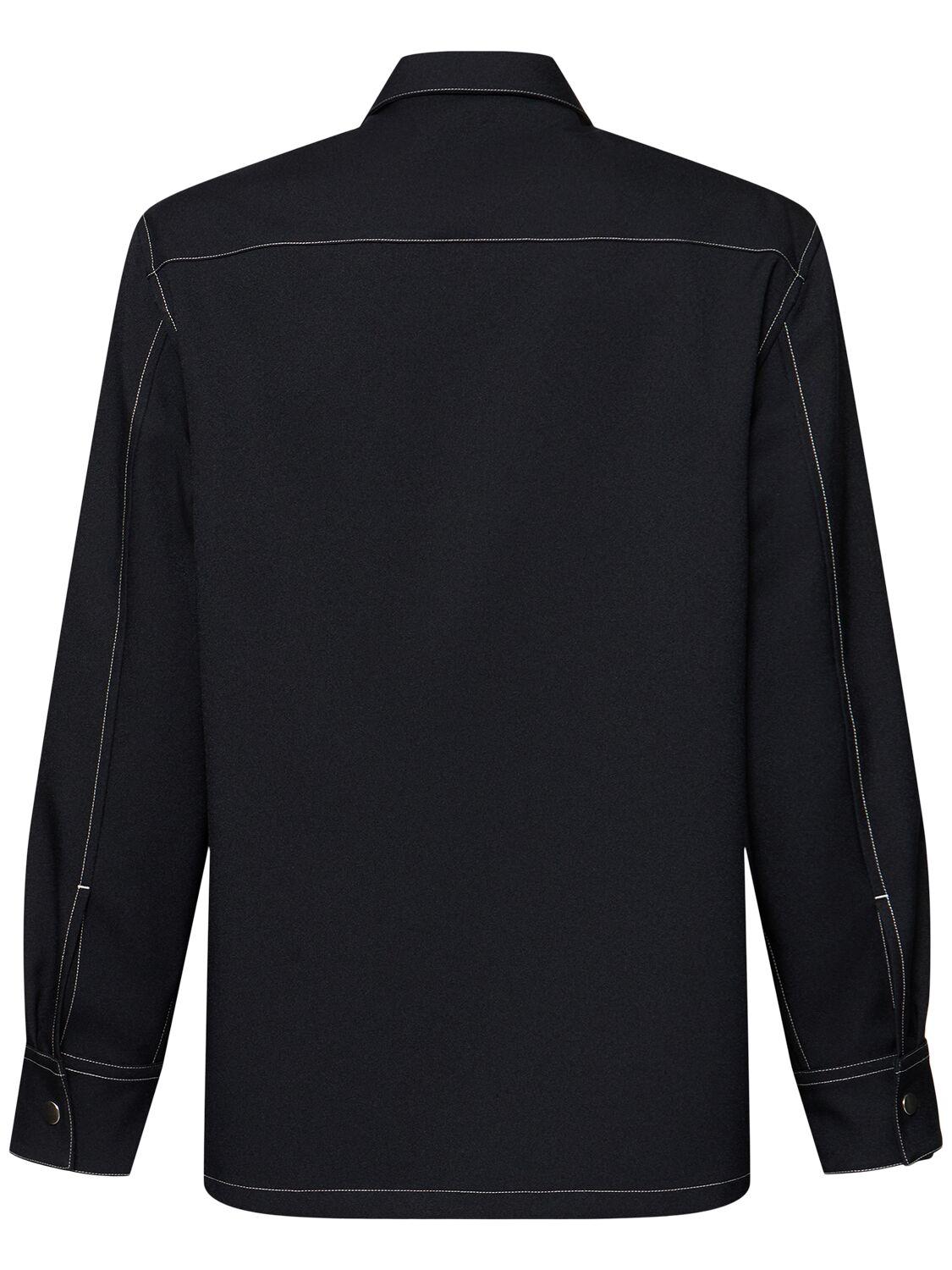 Jil Sander メンズ ブルー ボクシーフィットジップシャツ シャツ