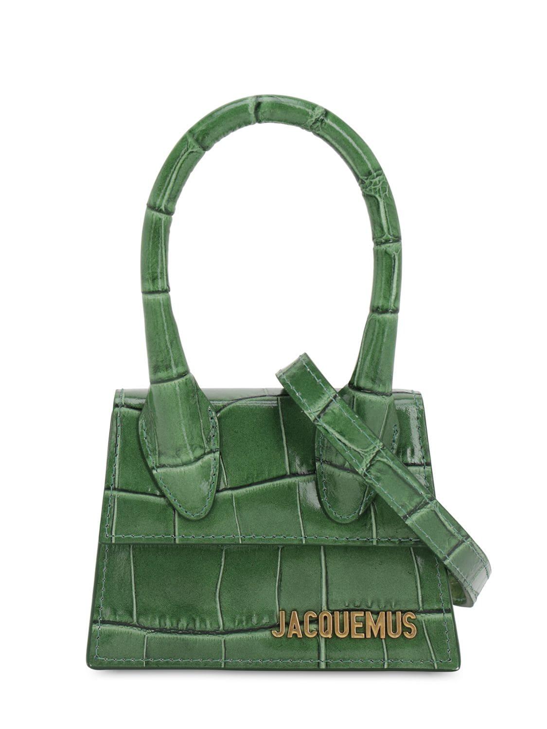 Jacquemus Le Chiquito Croc Print Leather Bag in Green | Lyst UK